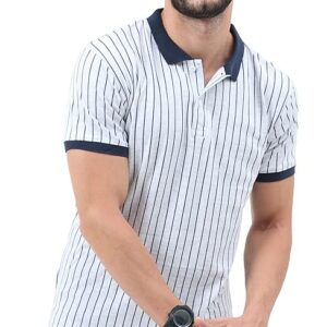 fanideaz Mens Half Sleeve Cotton Striped Branded Polo T-Shirt for Mens || Polo T Shirt for Men || Tshirt for Men Stylish