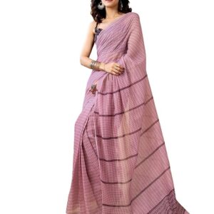 Satrani Women's Chanderi Cotton Printed Ready To Wear One Minute Pre Stitched Saree with Unstitched Blouse Piece