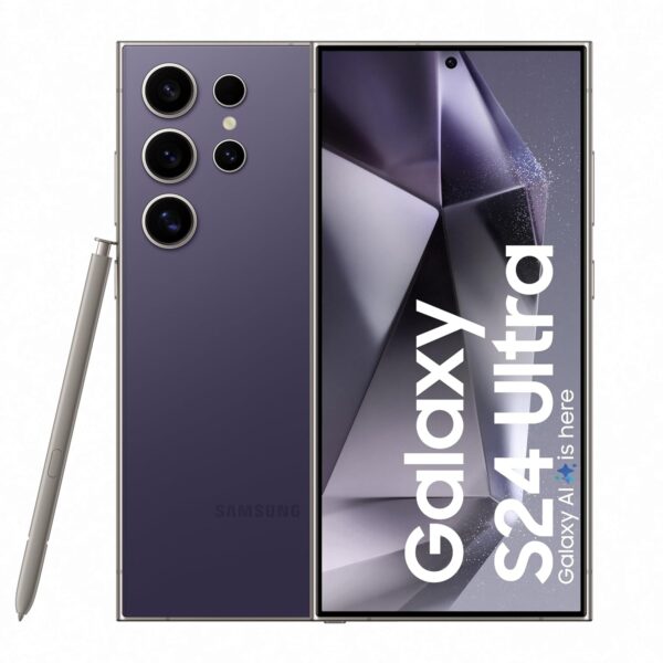 Samsung Galaxy S24 Ultra 5G AI Smartphone with Galaxy AI (Titanium Violet, 12GB, 256GB Storage), Snapdragon 8 Gen 3, 200 MP Camera with ProVisual Engine and